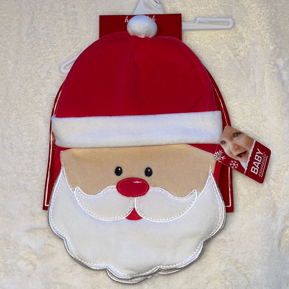 Santa Hat & Bib set for Christmas